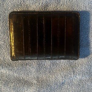 Hand Crafted Black Eel Skin Card Holder